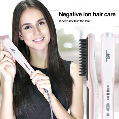 K-SKIN Brush Negative Ion Hair Care Anti Scald Protective Hot Hair Straightening Comb Fast Heating Hair Comb Brush Straightener