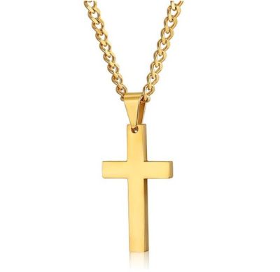 JDY6H Fashion New Classic Cross Men Necklace Stainless Steel Chain Pendant Necklace for Men Jewelry Punk Party Anniversary Gift