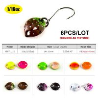 【hot】✈►✙ 6PCS Countbass Casting With Korean Hook Size 14x11mm 1.6g 1/16oz Salmon Trout Pike Bass Fishing Lures Bait