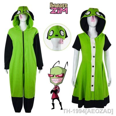 AEOZAD Invasor คอสเพลย์ Traje Personagens อะนิเมะญี่ปุ่น Conjunto De Pijama Loungewear Verde Chapéus Trajes Festa Halloween