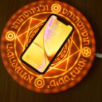 【ร้อน】 Universal Qi Fast Charging Wireless Charger 10W Glowing Magic Array Wireless Charger สำหรับ iPhone Samsung โทรศัพท์มือถือสากล