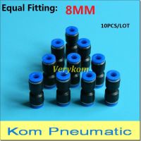 VerykomPneumatic Plastic Union Straight 8mm Pipe Hose Tube One Touch Push In Equal Air Fitting Quick Connector Joiner PU-8 PU-08 Hand Tool Parts Acces