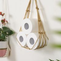 Nordic Hanging Cotton Rope Holder For Toilet Paper Magazine Books Holder Home Hotel Storage Hanging Pocket Rack Bathroom Decor Toilet Roll Holders