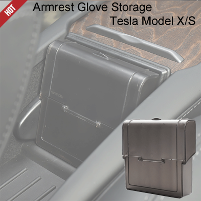 2021Box Armrest Glove Storage fit for Tesla Model XS Car Center Console Hidden Storage Box