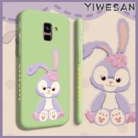 Yiเวปไซต์เคสสำหรับ Samsung Galaxy A8 Plus 2018 A8 + เคสลายการ์ตูนน่ารักกระต่ายสเตอริโอกันกระแทกเคสใส่โทรศัพท์แบบเต็มขอบด้านข้างกล้องเคสแบบซิลิโคนนิ่มเคสป้องกันด้านหลังแบบนิ่ม