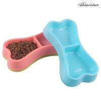 [CT] Cat Bone Double Bowl Slid Puppy Kitten Feeder Water