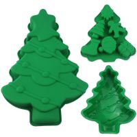 Christmas Tree Decoration Fondant Cake Silicone Mold Chocolate Candy Molds Cookies Pastry Biscuits Mould DIY Cake Baking Tools Bread Cake  Cookie Acce