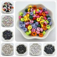 100pcs/Lot 7mm Acrylic Spaced Beads Oval Shape Arabic Alphabet Beads For Jewelry Making DIY Handmade Charms Bracelet DIY accessories and others