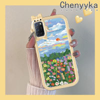 เคส Chenyyka สำหรับ A52 OPPO A72 A92 4G ลายดอกไม้ท้องฟ้าสีสันสดใสน่ารักเล็กๆน้อยๆเคสซิลิโคนเลนส์กล้องถ่ายรูปแบบนิ่มโปร่งใสกันกระแทกแบบใสง่ายเคสป้องกัน