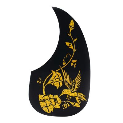 10pcs Comma Style Hummingbird Flower Pickguard Pick Guard Anti-scratch Plate for 40 " 41 " Acoustic Guitar Black