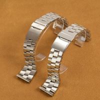 24mm Polished Brushed Solid Stainless Steel Watchband For Breitling Watch Strap Wrist Bracelet Silver Deployment Clasp