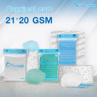 Surgical Cap ผลิตภัณฑ์หมวกตัวหนอน Bouffant Cap  ขนาด 21 นิ้ว  20 GSM