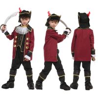 Kids Pirate Fancy Costume for Boys Halloween Carnival Party Cosplay Clothes Outfit(Not Include Weapon)