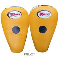 Twins  Special focus mitts PML-21 Yellow Black  for Training Muay Thai MMA K1 เป้ามือทวินส์ สเปเชี่ยล แบบโค้ง หนังแท้ สีเหลือง สำหรับเทรนเนอร์