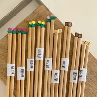 ETXNatural Wood Chopsticks Korean Style Cute Animal Pattern Chopsticks Sushi Chopstick Bamboo Chopsticks Dining Tableware Supplies