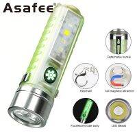 Asafee 300LM S23 5W LED Ultra Bright Outdoor Portable Flashlight Work Light Fixed Focus Flashlight Built-in Battery Press Switch Rechargeable  Flashli