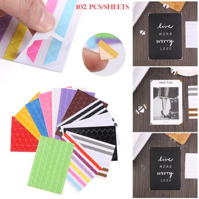 5/ 10 Sheets New DIY Colorful Photo Corner Scrapbook Paper Photo Albums Frame Picture Fashion Scrapbooking DecorPVC Stickers  Photo Albums