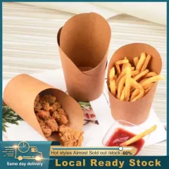 French Fries Cup, 50PCS Creative Pattern Disposable Snack Holder Popcorn  Boxes, Snack Cup Paper Box for Burger Store Home Shop French Fries Popcorn  Travel Movies Night Parties : : Home & Kitchen
