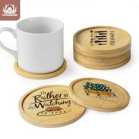 Putuo Decor 24 Kinds of Classic Round Natural Bamboo Wooden Coasters Planter Mat Tray Wood Gardening Supply Anti Fade Home Decor