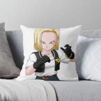 [HOT SHXLLOWWQWH 522] Android 18พิมพ์โยนปลอกหมอนตกแต่งโรงแรม C Omfort สำนักงานอะนิเมะตกแต่งเอวแต่งงานแฟชั่นหมอนไม่รวม