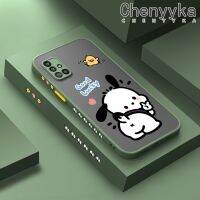 Chenyyka เคสโทรศัพท์ปลอกสำหรับ Samsung Galaxy A51 4G A51 5G ลายการ์ตูนน่ารัก Pochacco แฟชั่นดีไซน์ใหม่ฝ้าขอบเปลือกแข็งซิลิโคนนิ่มคลุมทั้งหมดเลนส์กล้องถ่ายรูปเคสป้องกันทนแรงกระแทก