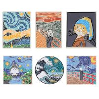 Van Gogh Oil Painting Enamel Pin Metal Badge Vintage Brooches for Women Badges on Backpack Clothing Accessories Art Gifts Drawing Painting Supplies