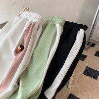 COD Waffle shorts women s 2022 new color matching five-point pants Korean version Loose all-match sports pants trend . ว