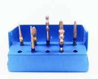 1Kit ทันตกรรม Porcelain Veneer Preparation Burs Diamond Gold Bur เหมาะกับ Ivolclar Veneers