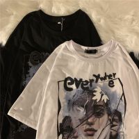 [พร้อมส่ง] Sister ?เสื้อยืด everywhere แนวดาร์ก ผู้หญิงโอเวอร์ไซส์ งานสกีนมาตรฐาน เนื้อผ้าเด้ง ผ้าโปร่ง E50