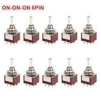 ‘；【= 10PCS Locking Toggle Switch ON ON ON 3 Position DPDT 6MM Guitar Mini Rocker Toggle Switch For Car Motorcycle