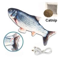 Pet Fish Toy Soft Plush Toy USB Charger Fish Cat 3D Simulation Dancing Wiggle Interaction Supplies Favors Cat Pet Chewing Toy Toys