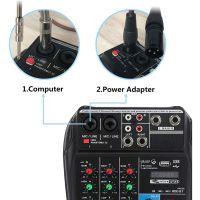 A4 4-Channel Small Microphone Digital Mixer DJ Live Broadcast KTV Microphone Recording Effector Mixer 20Hz-20KHz