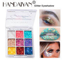 Fuya HANDAIYAN 9สี Glitter Stage แต่งหน้าอายแชโดว์ Palette Shimmer Mermaid Sequin Gel Cream ครีมกันน้ำเลื่อม Eye Shadow