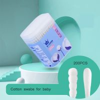 【jw】✘♘  200pcs Safety Baby Cotton Swab clean baby ears Sticks Buds swabs box plastic cotonete