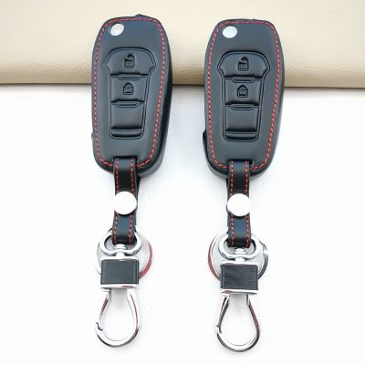 ❃ Hot Sale Leather Car Remote Key Case Cover For Ford Fusion Fiesta Mondeo Ecosport Kuga Escort Everest Ranger F150 2 Buttons