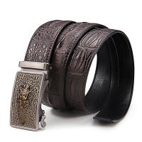 LGFD Automatic ratchet CROC buckle nd New genuine leather Waist belts cowhide leather belt