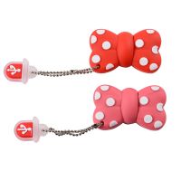 Cartoon Bow Gift USB 2.0 Flash Drives Real Capacity Pen Drive With Key Chain Pink Memory Stick Pendrive 64GB/32GB/16GB U Disk