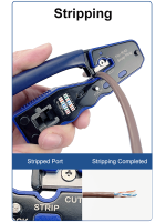 RJ45 UTP Crimper เครือข่ายเครื่องมือสายเคเบิลอีเธอร์เน็ต S Tripper ผ่านหลุมเชื่อมต่อ CAT5678คีมกดลวดหนีบแหนบคลิป