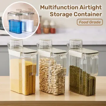 Airtight Laundry Detergent Powder Storage Box Clear Washing Powder  Container with Lid and Handle Multipurpose Plastic Cereal Jar