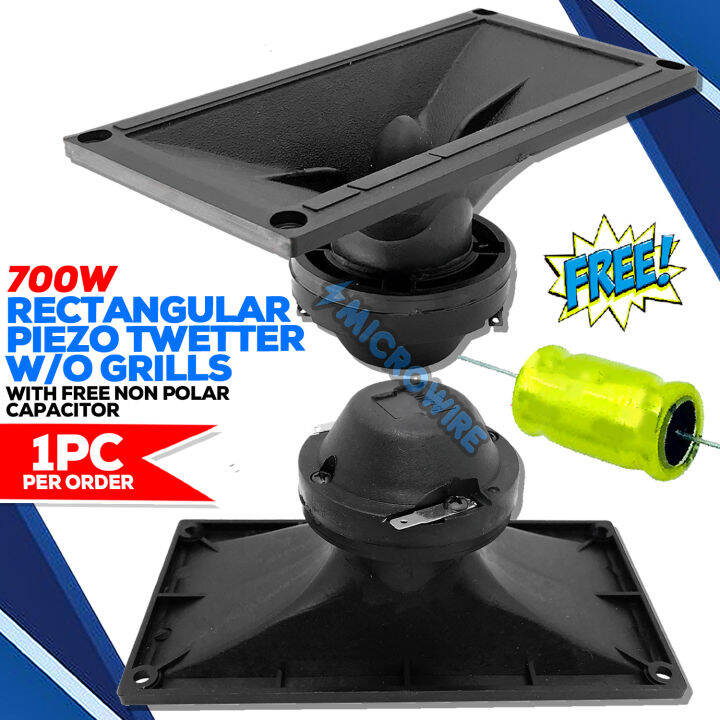 Piezo Tweeter Rectangle 700W Without Grills With FREE Non Polar ...