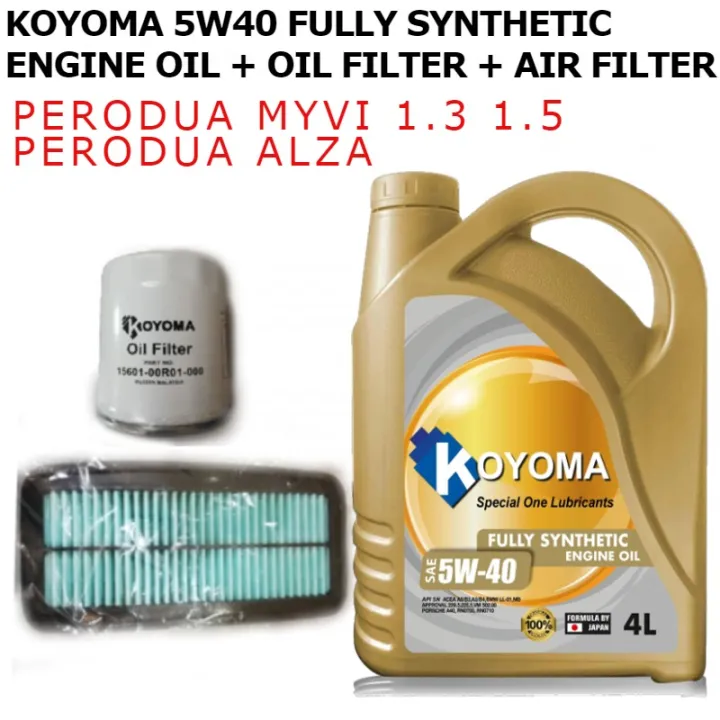 PERODUA MYVI MYVI LAGI BEST ALZA OIL FILTER + AIR FILTER + KOYOMA 5W40