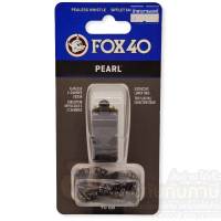 นกหวีด FOX 40 Pearl สีดำ พร้อมสาย ของแท้ ของใหม่ ใช้แรงเป่าน้อย เสียงดัง (1ชิ้น)