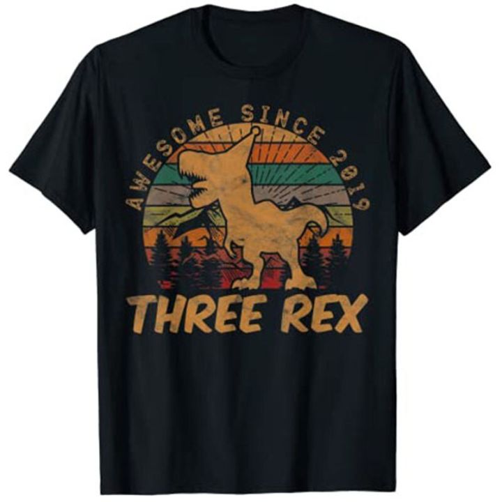 three-rex-3rd-birthday-gifts-third-dinosaur-3-year-old-tshirt-clothing-gifts-for-son-100-cotton-gildan
