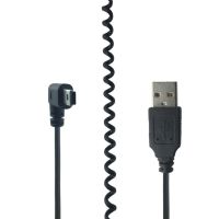 Telescopic Mini USB Cable USB A Male to Mini 5Pin Right Angle Charging Spring Cable for GPS Navigator 0.5m-1.2m