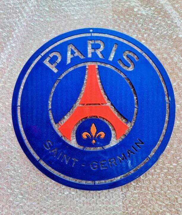 ปารีแซ้ง-แฌร์แม็ง-paris-saint-germain-เหล็กตัดเลเซอร์-30x30-cmหนา-2-5mm-หนัก1-2-kgสีเหมือนจริงใช้สีพ่นรถยนต์-ภายนอก2k-สูตร-2-1ทนทุกสภาวะอากาศ-ติดตั้งง่าย