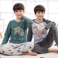 Teens Pajamas Spring Cotton Pyjamas Set Big Girls Boys Sleepwear Long Sleeve Children Home Clothes For Kids 10 12 14 16 18Years