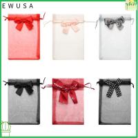 EWUSA 10ชิ้น/ล็อตกระเป๋าผ้าโปร่งบางกระเป๋าผีเสื้อ Pouch Serut กล่องเครื่องประดับถุงขนมสำหรับงานแต่งงานใส