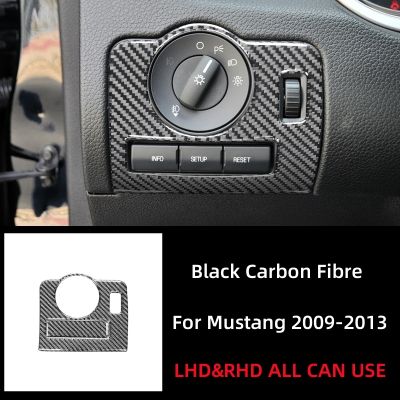 ♤✚ For Ford Mustang 2009-2014 Accessories Carbon Fiber Modification Interior Car Headlight Switch Buttons Frame Sticker Trim Cover