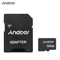 Andoer 64GB Class 10การ์ดหน่วยความจำ TF Card TF Card Adapter สำหรับกล้องรถกล้องศัพท์มือถือตาราง PC เครื่องเล่นเสียง GPS