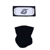 Anime Konoha Village Kakashi Headband Cosplay Costumes Accessories Props Akatsuki Anime Toys Ninja Headwear Necklace Ring Set